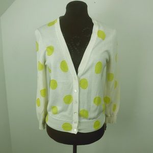J. CREW POLKA DOT CARDIGAN SIZE M